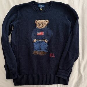 Polo by Ralph Lauren Navy Sweater with Bear Design